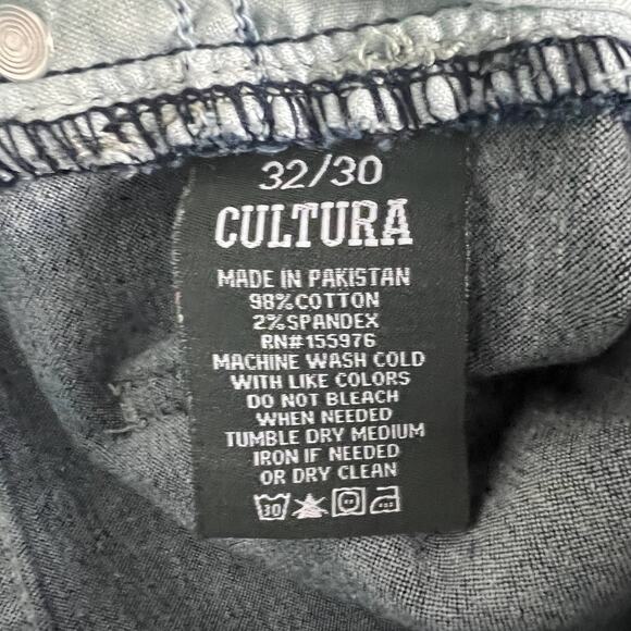 Cultura Men's Acid Wash Blue Jeans Size 32 Skinny - Picture 8 of 8